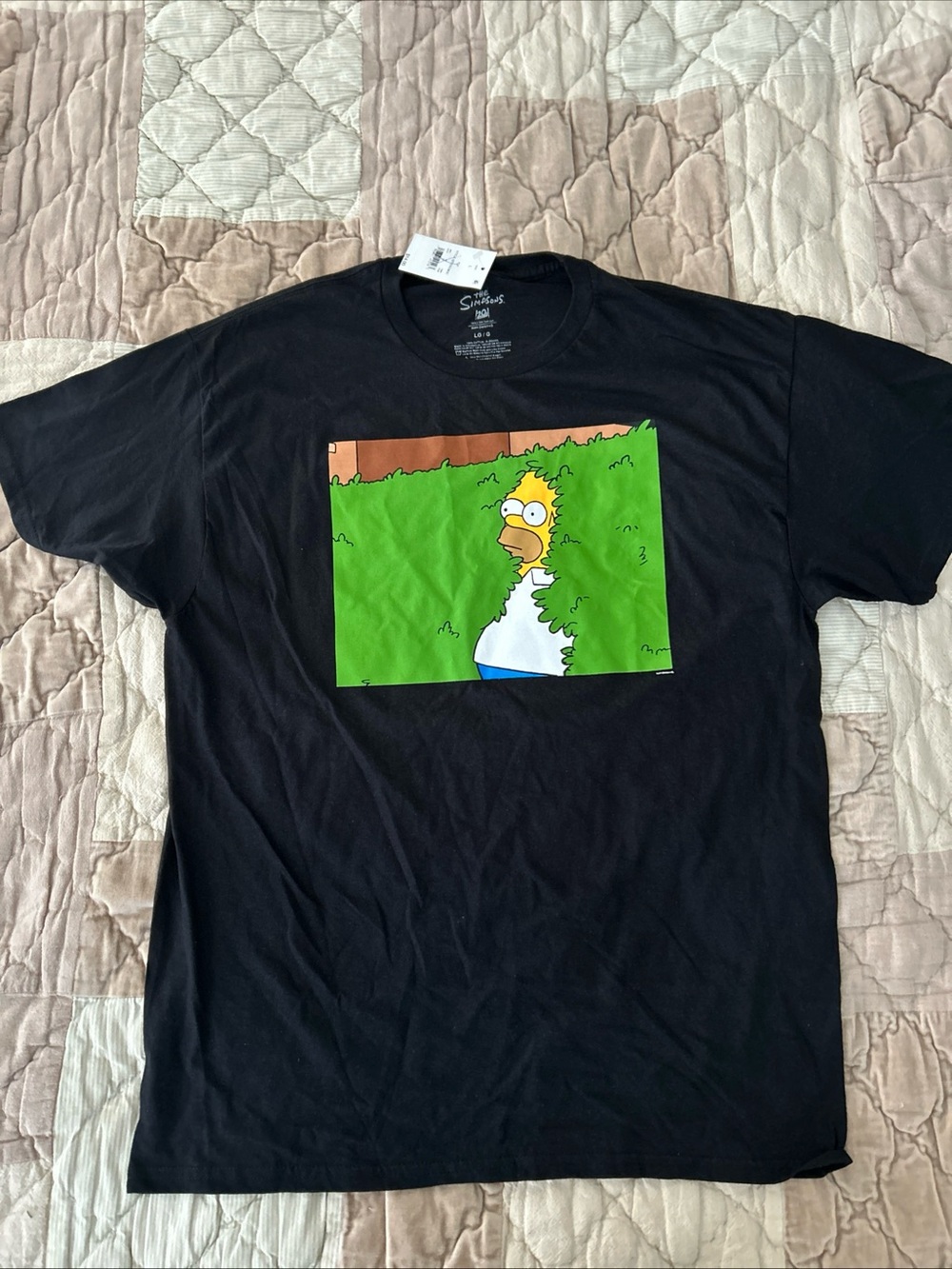 Homer Bush Black Graphic T-Shirt large